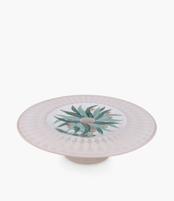 Palm Decorated Cake Plate With Foot 32* 92 cm