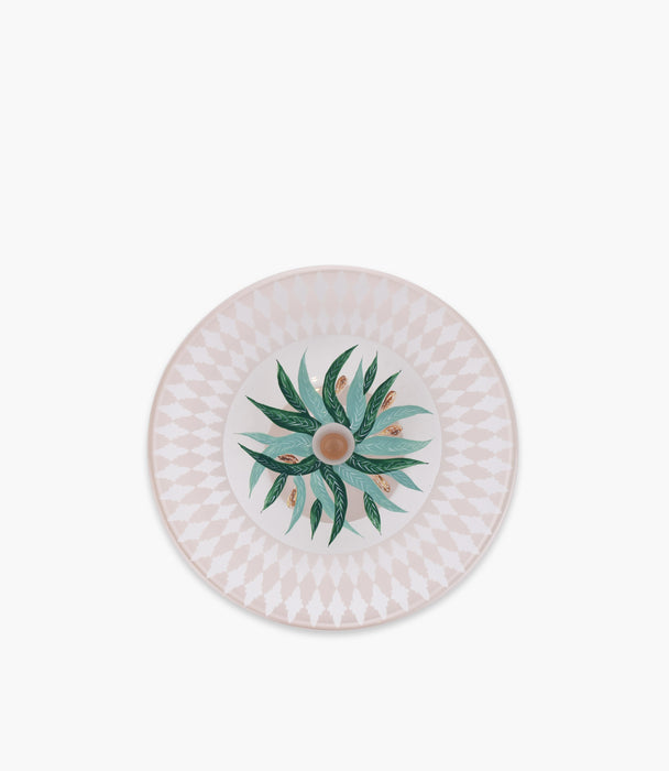 Palm Decorated Cake Plate With Foot 32* 92 cm