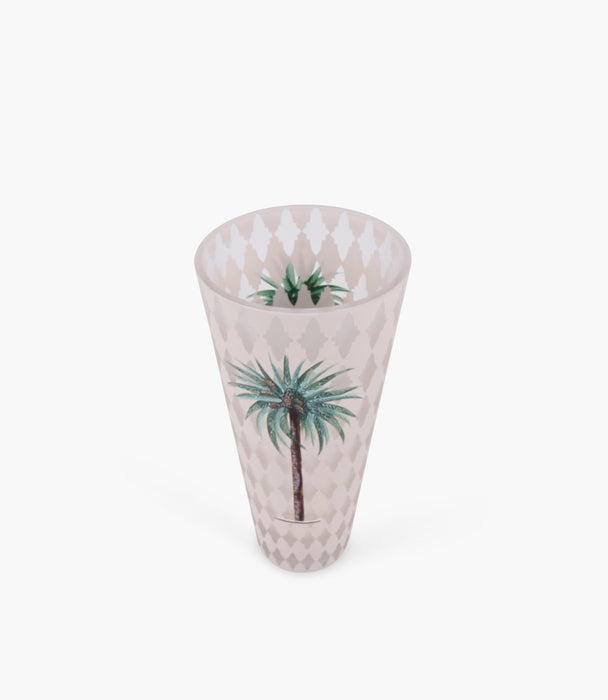 Palm Decorated Conic Vase 15.7* 30 cm