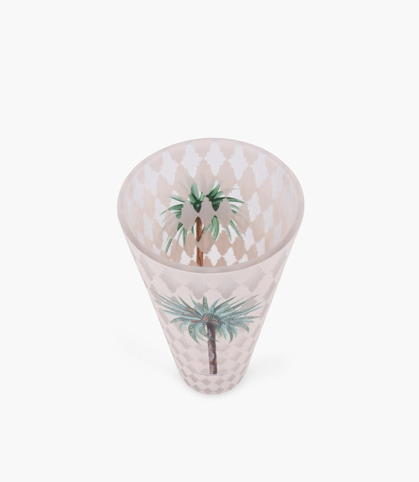 Palm Decorated Conic Vase 15.7* 30 cm