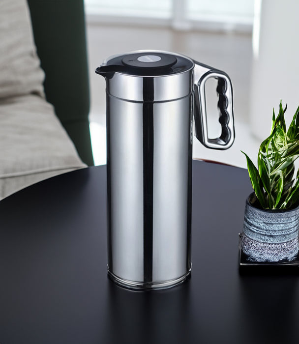 Cylinder Thermos 1L Full Silver