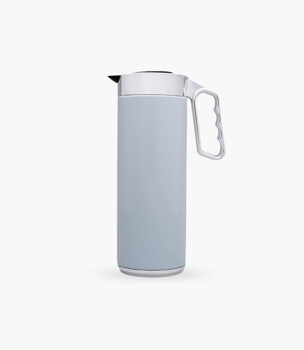 Cylinder Thermos 1L Blue & Silver