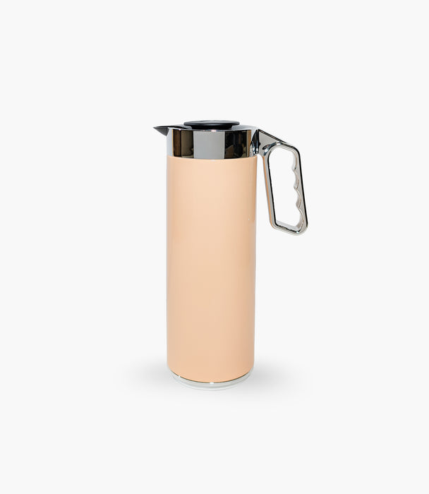 Cylinder Thermos 1L Light Orange & Silver