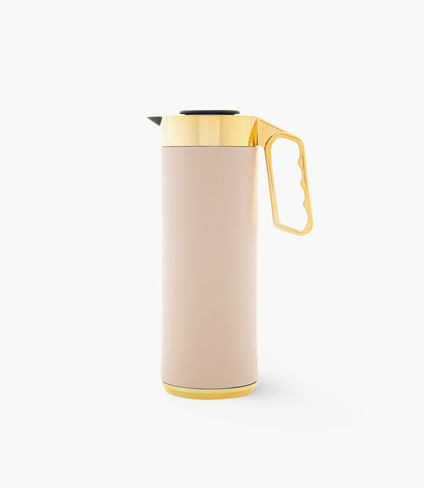 Cylinder Sand Gold Matt Thermos 1L