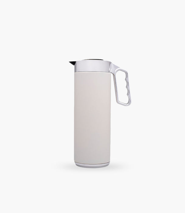 Cylinder Thermos 1L Beige Silver Matt