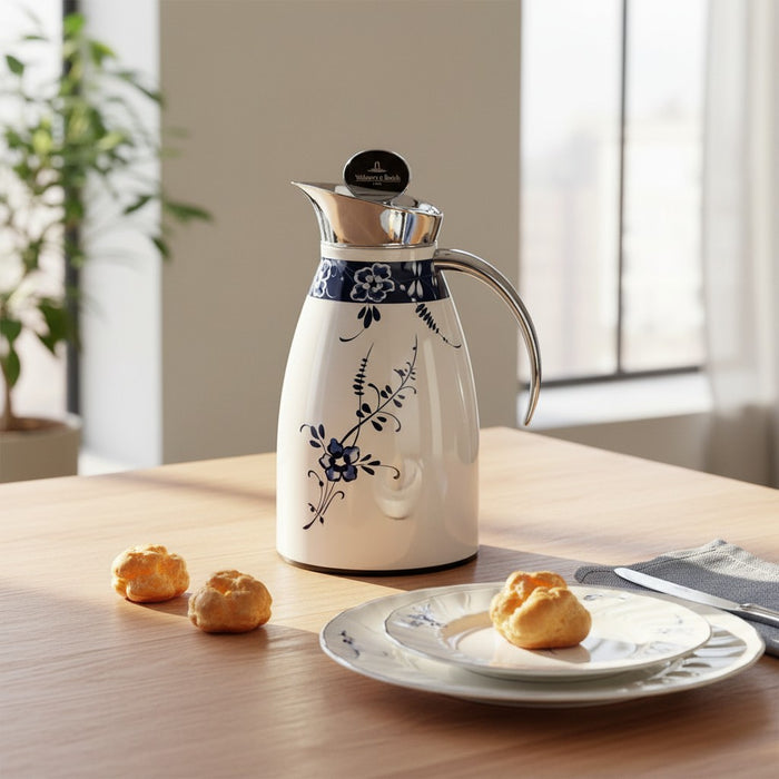 ترمس أولد لوكسمبورغ ستانلس ستيل برسمة زهور زرقاء - 0.7 لتر