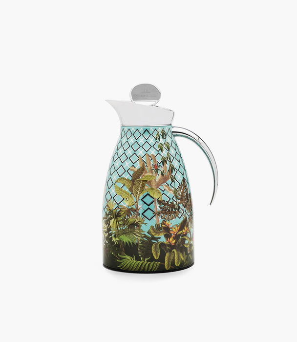 Amazonia Silver Leaves Bundle: Thermos, Cups, Tray -8 Pieces - Roomours UAE