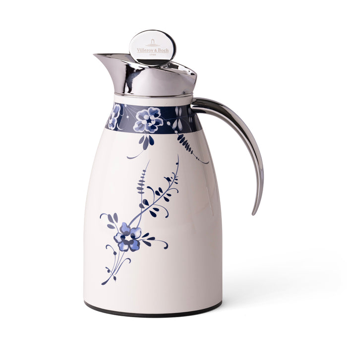 ترمس أولد لوكسمبورغ ستانلس ستيل برسمة زهور زرقاء - 1 لتر