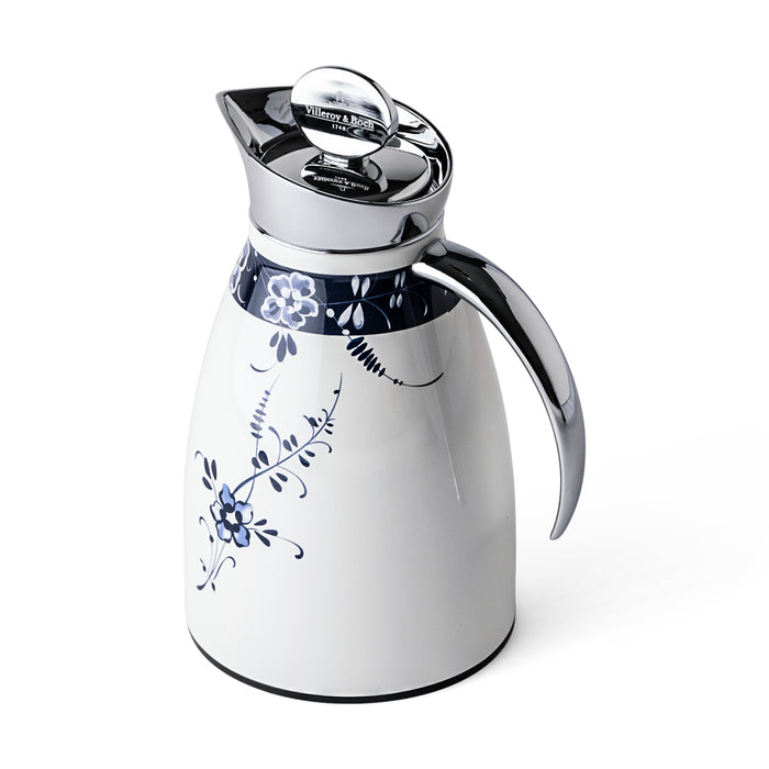 ترمس أولد لوكسمبورغ ستانلس ستيل برسمة زهور زرقاء - 1 لتر