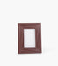 Tranquility Striped Leather Frame, Brown 23.5x18cm - Roomours UAE