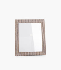 Tranquility Striped Hide Frame, Offwhite/Black 25x20cm - Roomours UAE