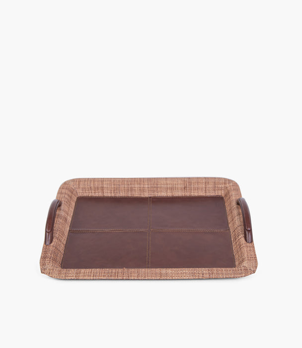 Tranquility Sreving Tray with Handle Brown Set of 2