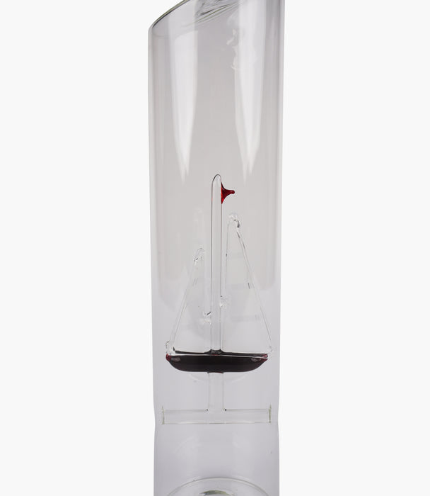 Eclectic Glass Bottle with Red Vessel