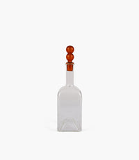 Eclectic Glass Bottle with Amber Ball Lid