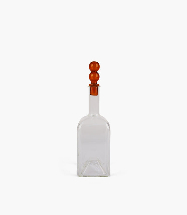 Eclectic Glass Bottle with Amber Ball Lid