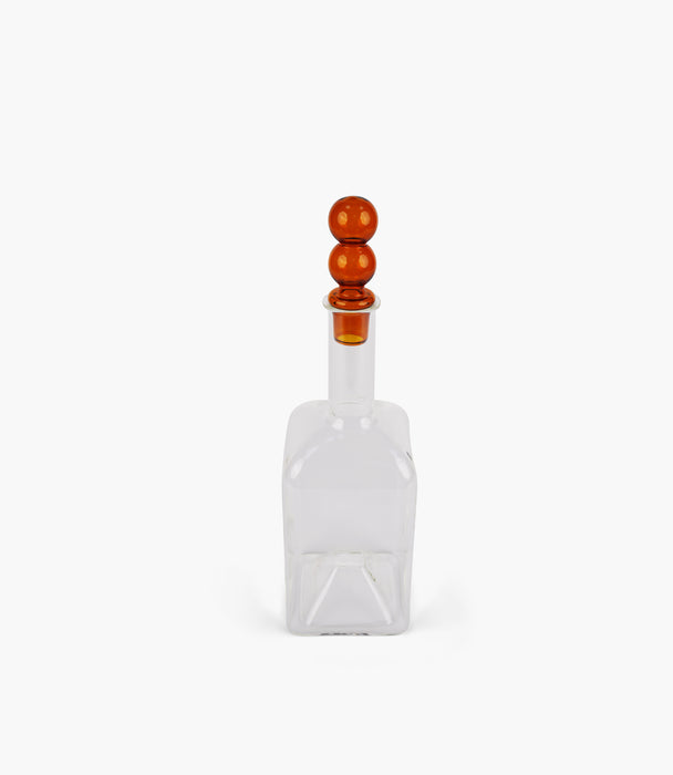 Eclectic Glass Bottle with Amber Ball Lid