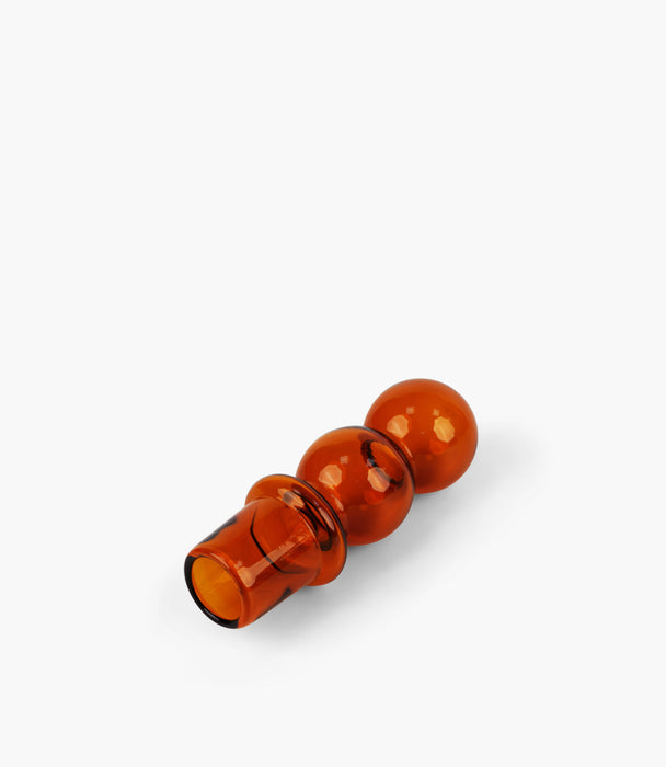 Eclectic Glass Bottle with Amber Ball Lid