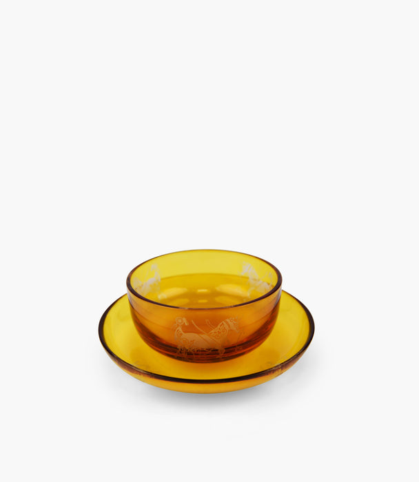 Horse Amber Bowl & Plate Set of 6