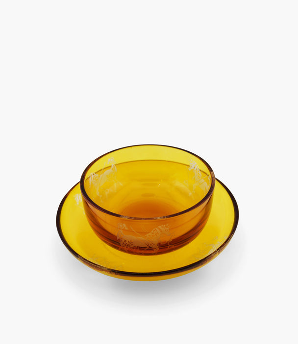Horse Amber Bowl & Plate Set of 6