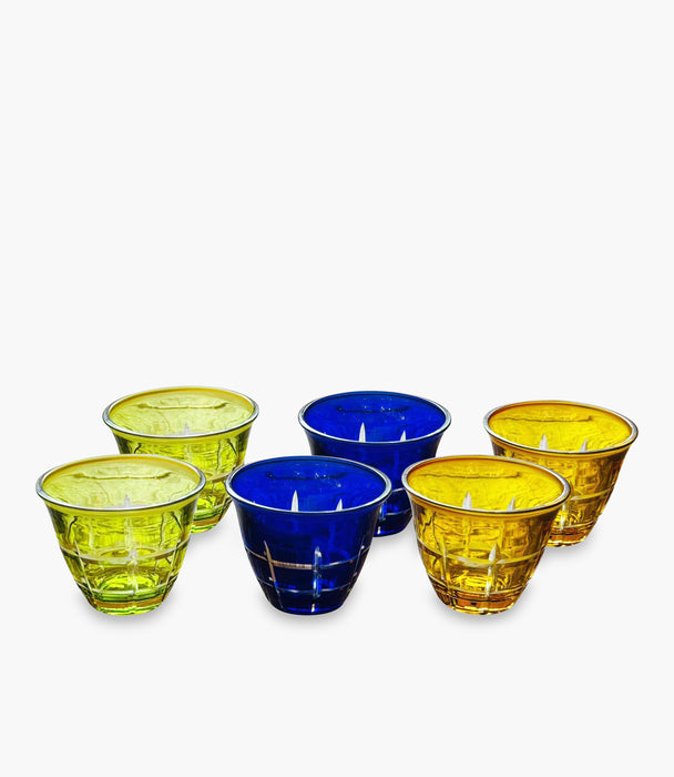 Square Arabic Coffee Cup Multicolour Set of 6