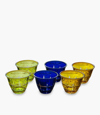 Square Arabic Coffee Cup Multicolour Set of 6