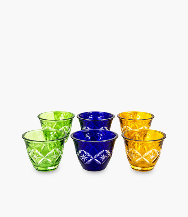 Star Arabic Coffee Cup Multicolor Set of 6
