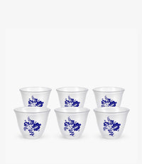 Flower Clear Sandblasted Frosted Arabic Coffee Cup Set of 6
