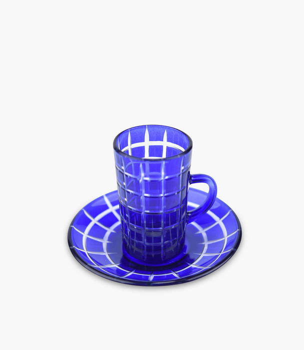 Square Tea Cup W/Saucer Multicolour Set of 6