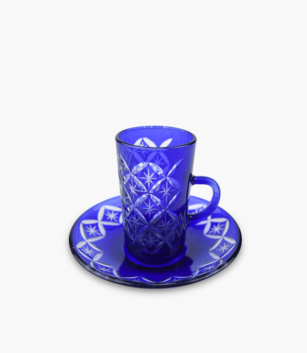 Star Tea Cup W/Saucer Multicolour Set of 6