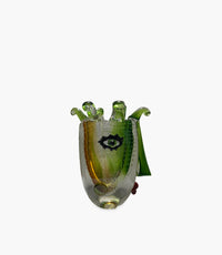 مزهرية كولورفل كرييشنز زجاجية ملونة بدرجات الأخضر