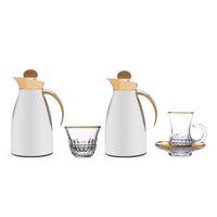 Chic Gold Coffee Thermos with Coffee & Tea Cups Set – 20 Pieces - Roomours